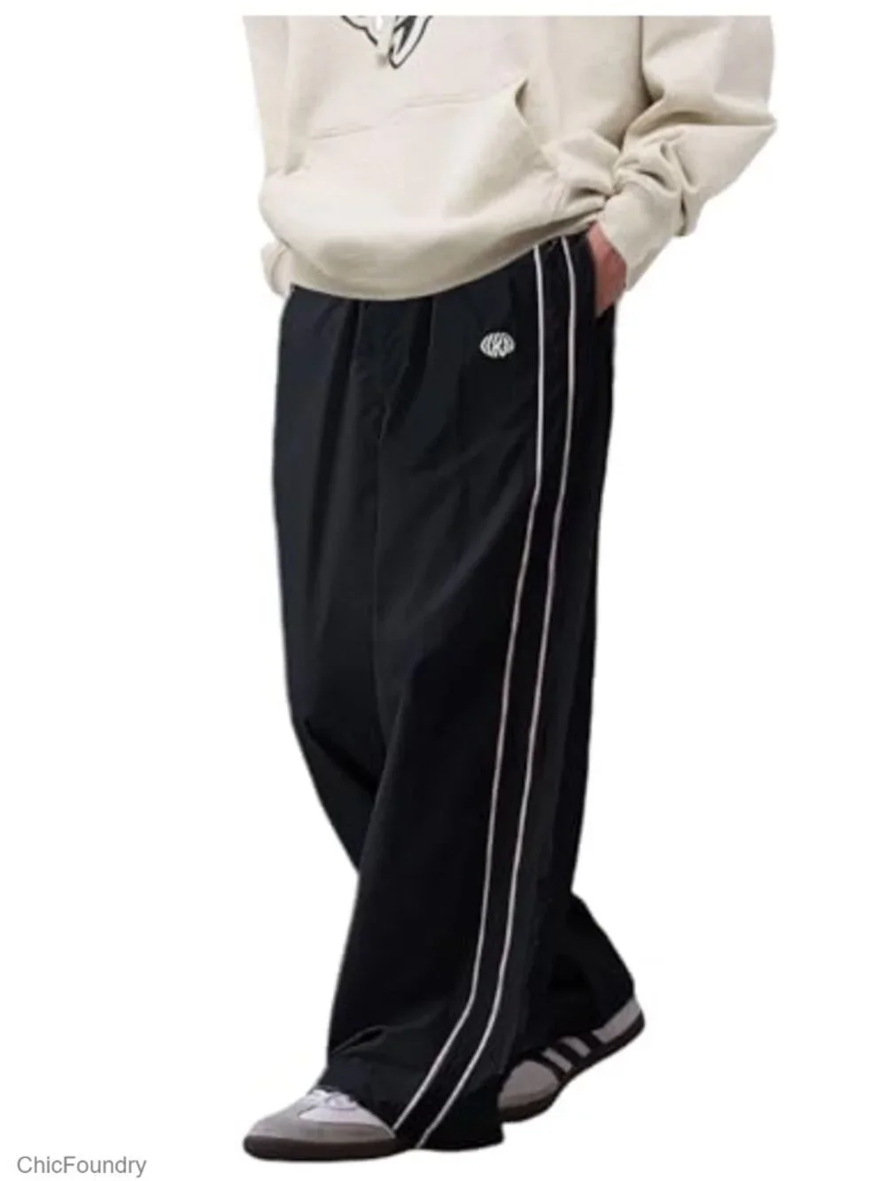 Y2k Baggy Sweatpants Men Straight Leg Drawstring Track Pants Streetwear